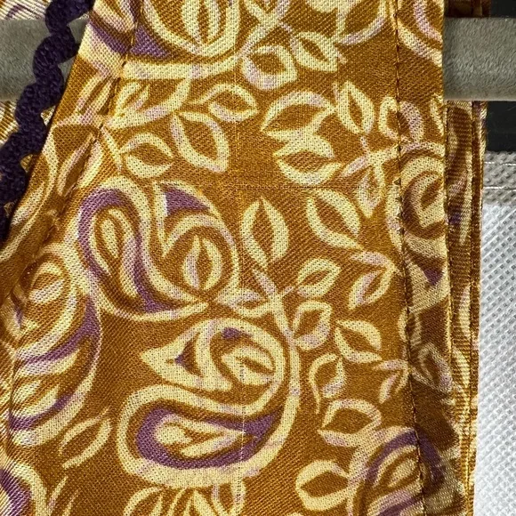 J. Jill Canyon Border Woodcut Yellow And Purple Paisley Tunic Top Print Size XS - Picture 6 of 8